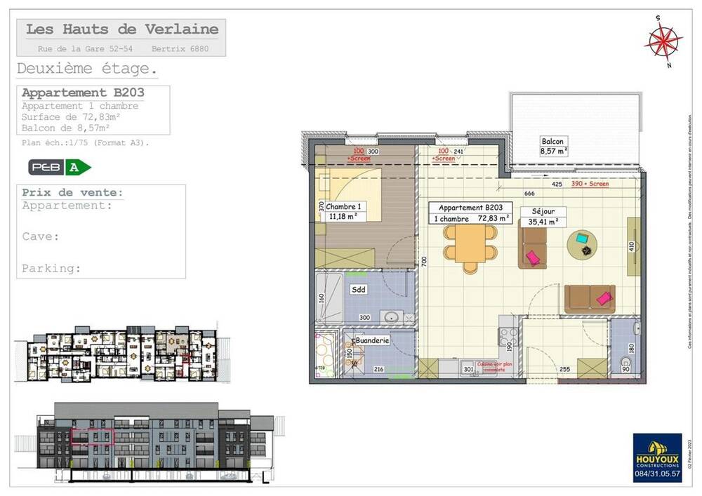 Appartement à vendre à Bertrix 6880 256500.00€ 1 chambres 72.83m² - annonce 9191