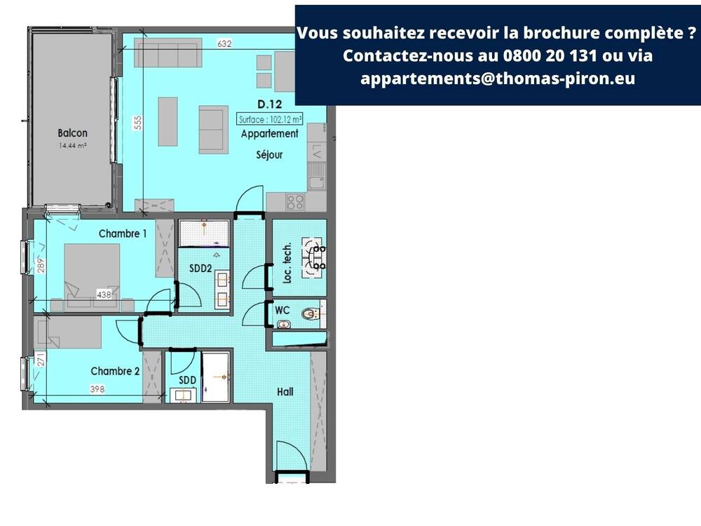 Appartement à vendre à Habay-la-Neuve 6720 0.00€ 2 chambres 102.00m² - annonce 107136