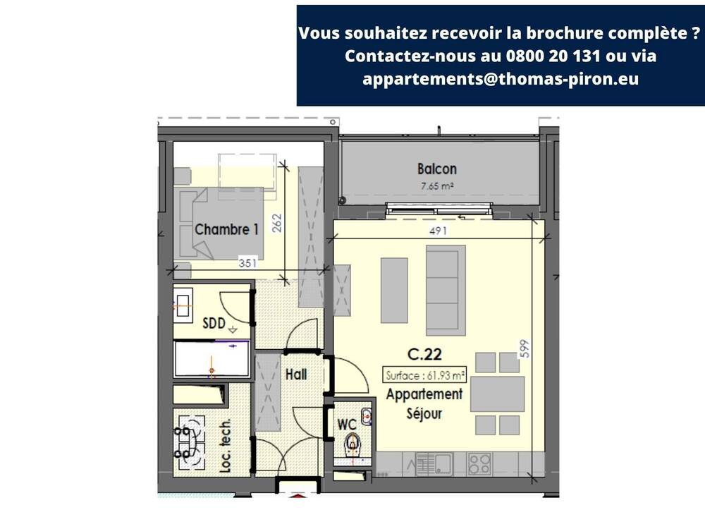 Appartement à vendre à Habay-la-Neuve 6720 0.00€ 1 chambres 62.00m² - annonce 106729