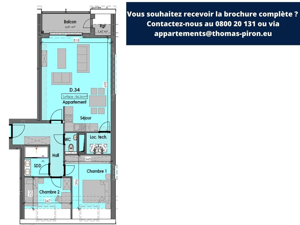 Appartement à vendre à Habay-la-Neuve 6720 0.00€ 2 chambres 84.00m² - annonce 106736