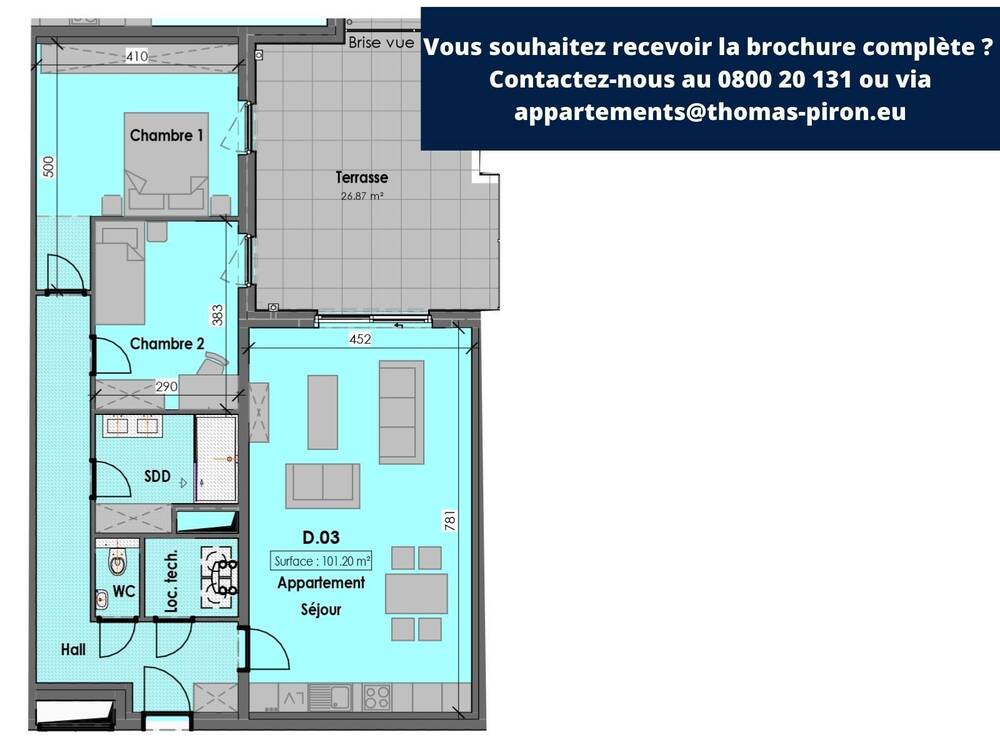 Appartement à vendre à Habay-la-Neuve 6720 0.00€ 2 chambres 101.00m² - annonce 107131