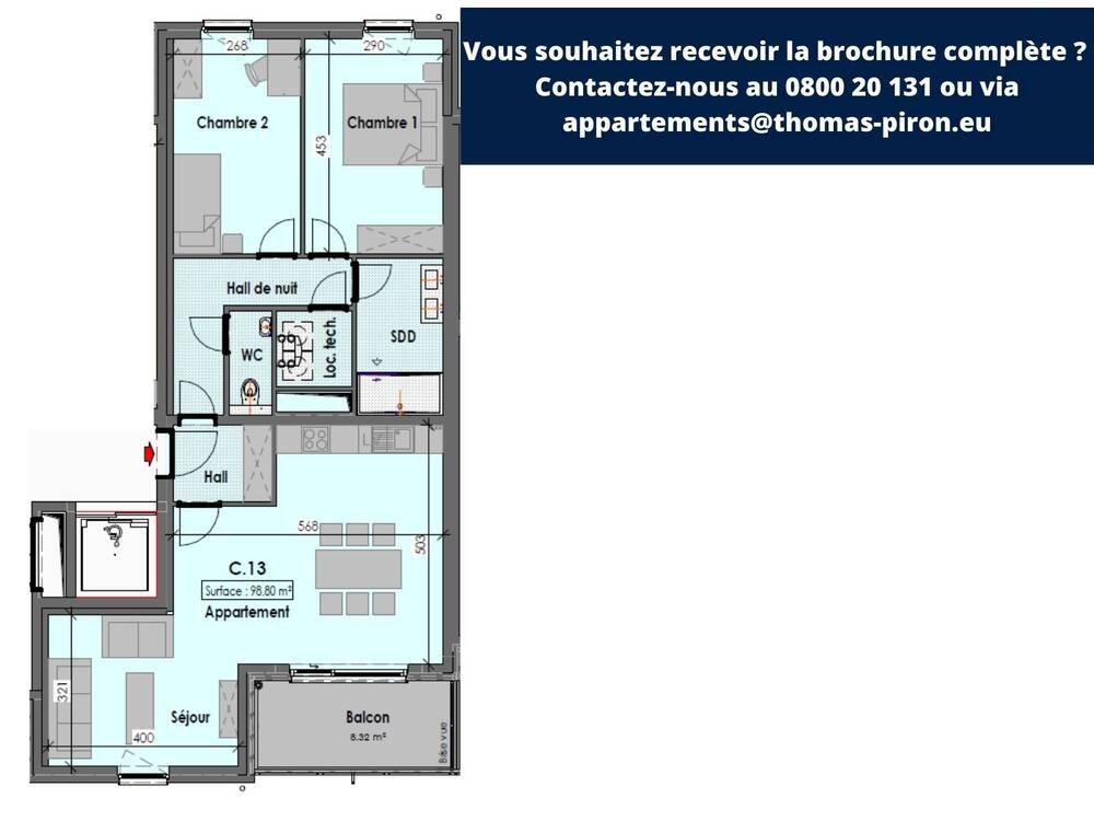 Appartement à vendre à Habay-la-Neuve 6720 0.00€ 2 chambres 99.00m² - annonce 106731