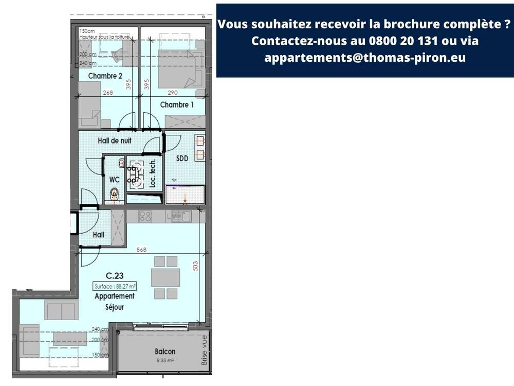 Appartement à vendre à Habay-la-Neuve 6720 0.00€ 2 chambres 88.00m² - annonce 106733