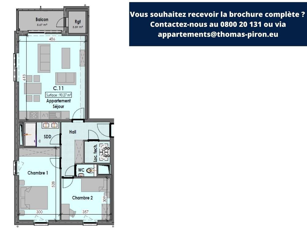 Appartement à vendre à Habay-la-Neuve 6720 0.00€ 2 chambres 90.00m² - annonce 106734